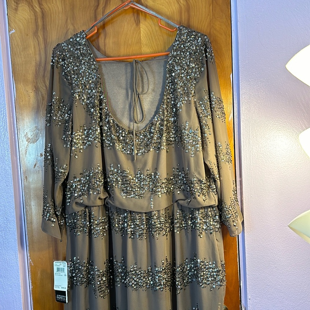Adrianna pappell brown sequins dress